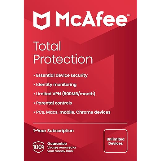 McAfee Total Protection 2023 | Unlimited Devices | Cybersecurity Software Includes Antivirus, Secure VPN, Password Manager, Dark Web Monitoring | Amazon Exclusive |Key Card