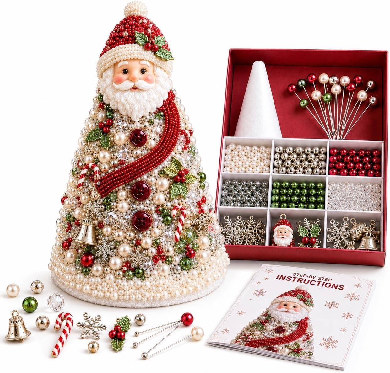 Yolimok DIY Beaded Christmas Tree Craft Kit, 3D Pearl Decoration โ image 1