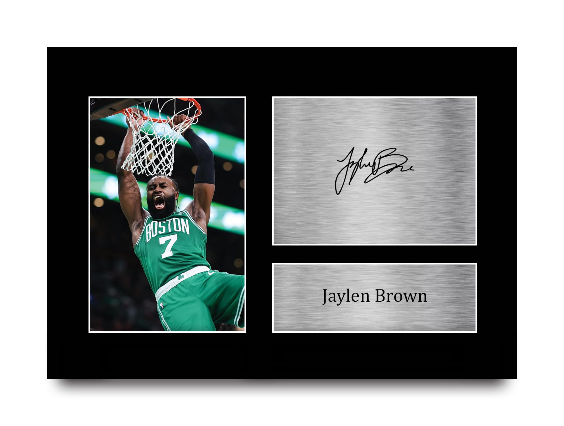 HWC Trading Jaylen Brown Boston Celtics Gifts Printed Signed Autograph Picture for Basketball Memorabilia Fans - A4