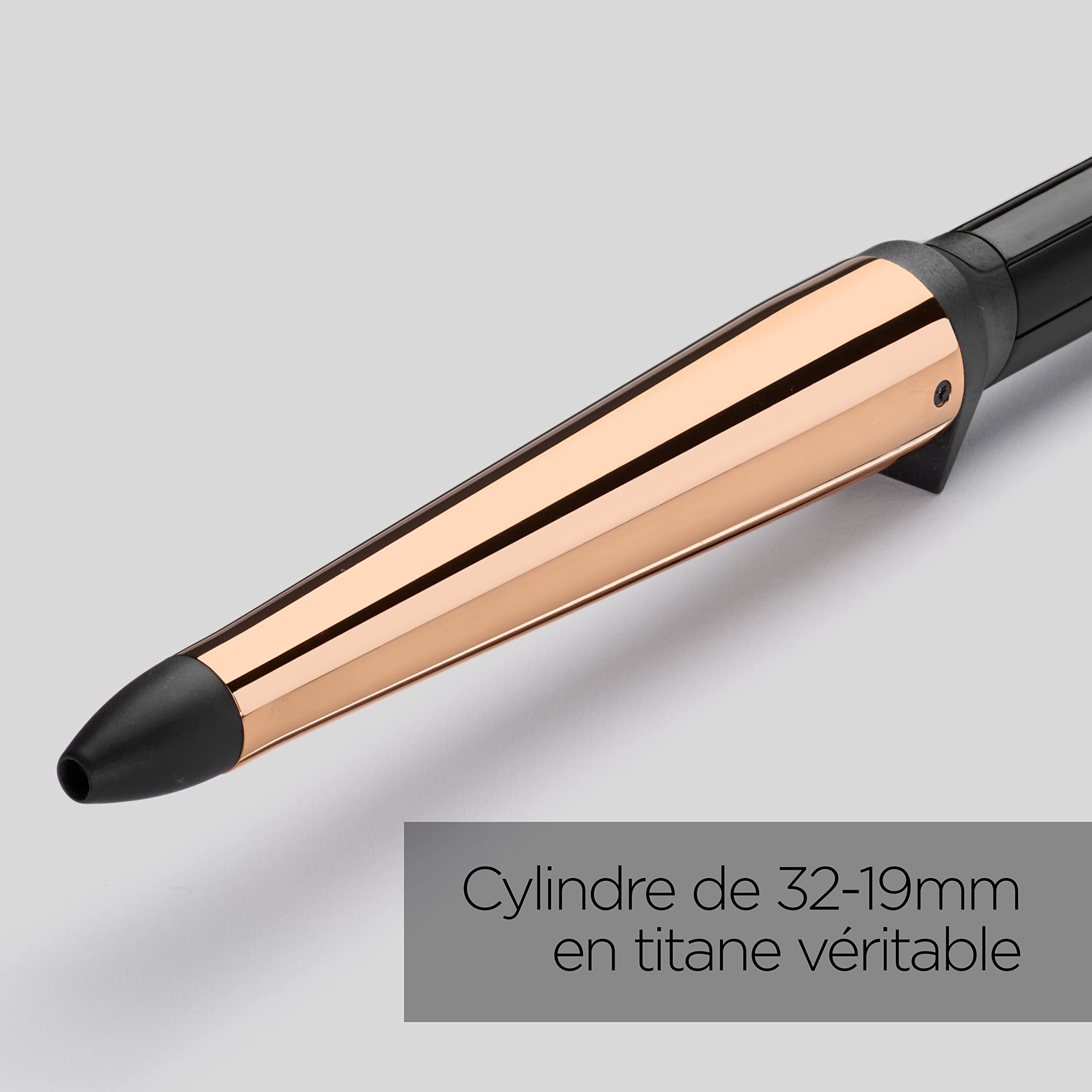 BaByliss - C458E - Boucleur Salon Brilliance Conical pour réaliser rapidement des boucles naturelles