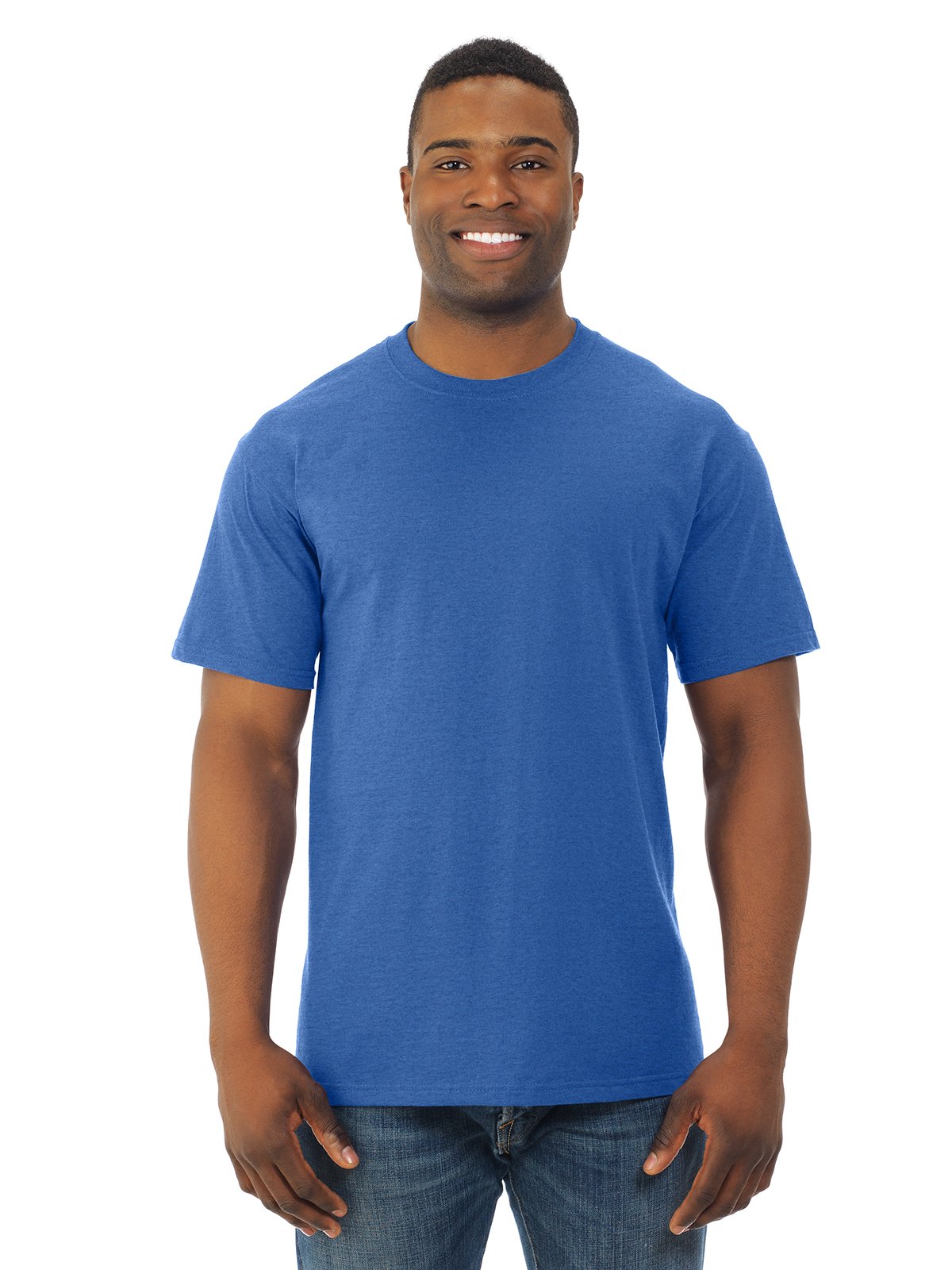 Fruit Of The Loom Men's Retro Heather Royal Hd Cotton Short Sleeve Crew T-Shirt, 3XL