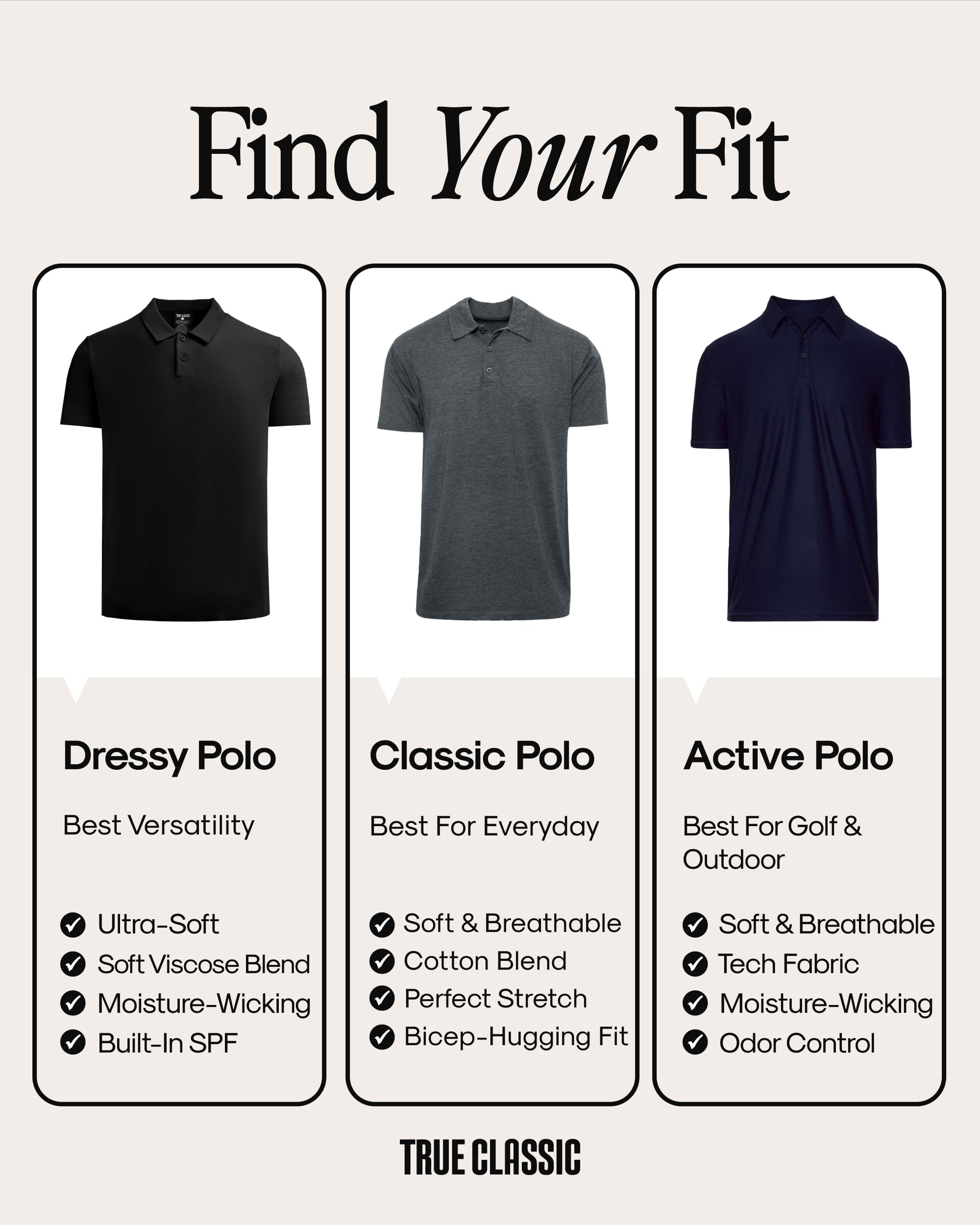 True Classic Polo Clásico de Manga Corta para Hombre, Pack de 3 - Negro, Azul Marino, Gris Carbón Jaspeado, XL