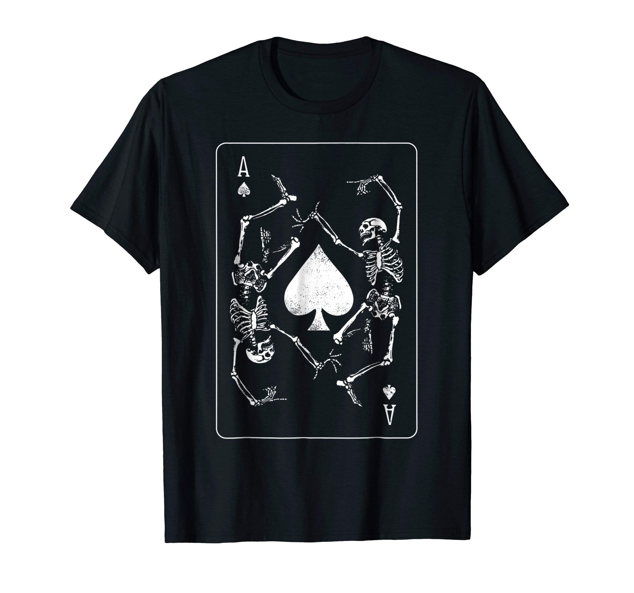 Goth Punk Ace of Spades Card Shark Gambler Skeleton T-Shirt