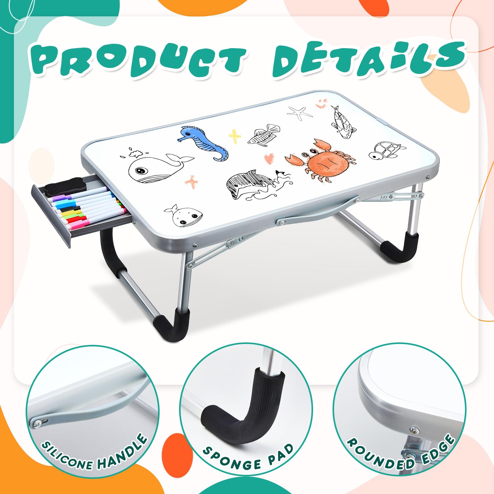 Suzile 1 Pc Kids Lap Desk with Dry Erase Board, 24