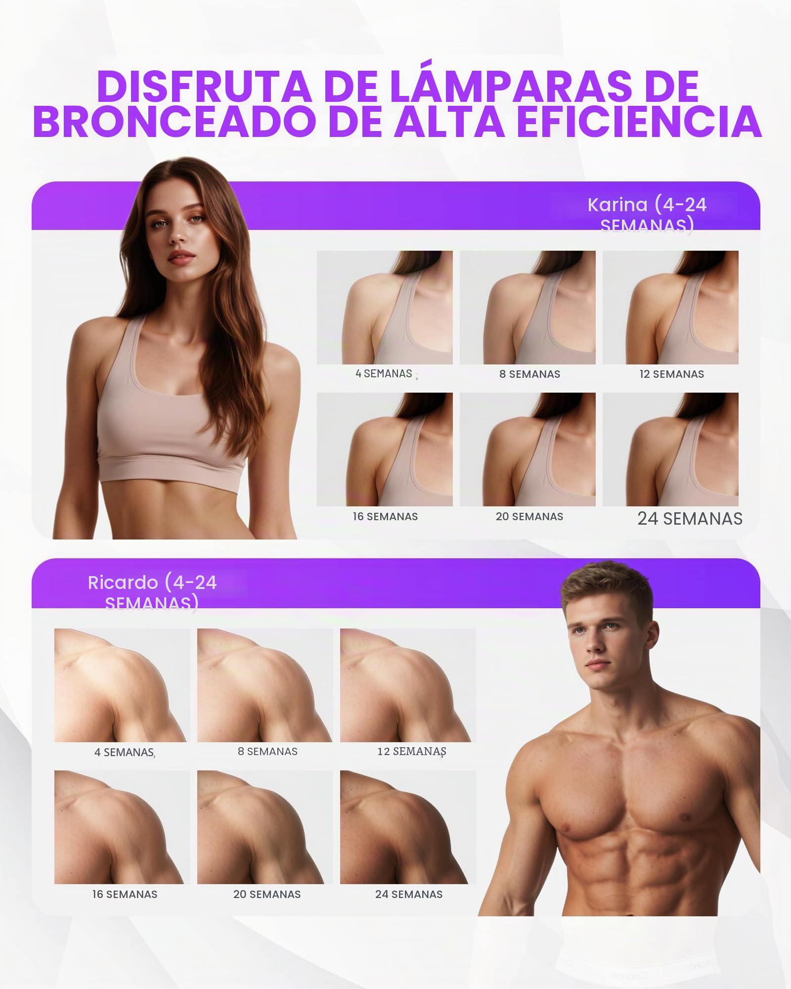 Lámparas bronceadoras 460 nm 490 nm 100x60 cm, bronceador facial 5 intensidades, 3 modos constante/10 Hz/40 Hz pulso, tumbado/colgado