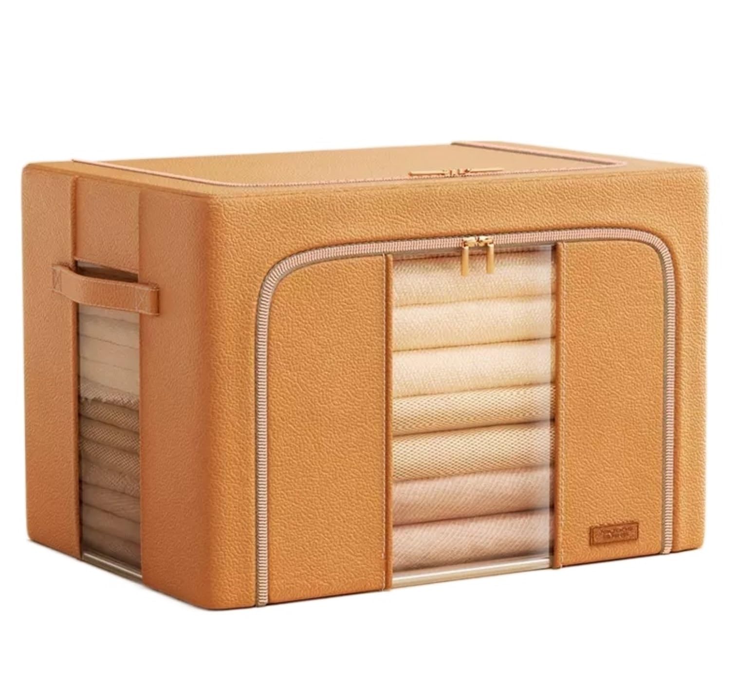 Storage Bags Duvet Storage Bag Clothes Bags Under Bed Box Foldable With Clear Window For Comforters Organiser(Orange,70L)