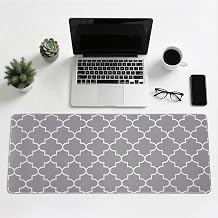 Large Mouse Pad, 31.5 x 15.7in Desk Mat for Keyboard with Anti-Slip Rubber Base Smooth Surface, Moroccan Check Gaming Mousepad XL Mouse Pad for Desktop Office Home Grey