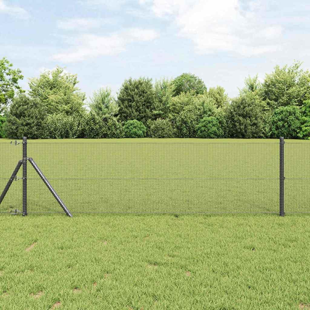 Recinzione in filo saldato, 5000 x 60 cm, grigio, per giardino, terrazza, protezione e sicurezza, robusta, resistente alle intemperie, design moderno, recinzione privacy