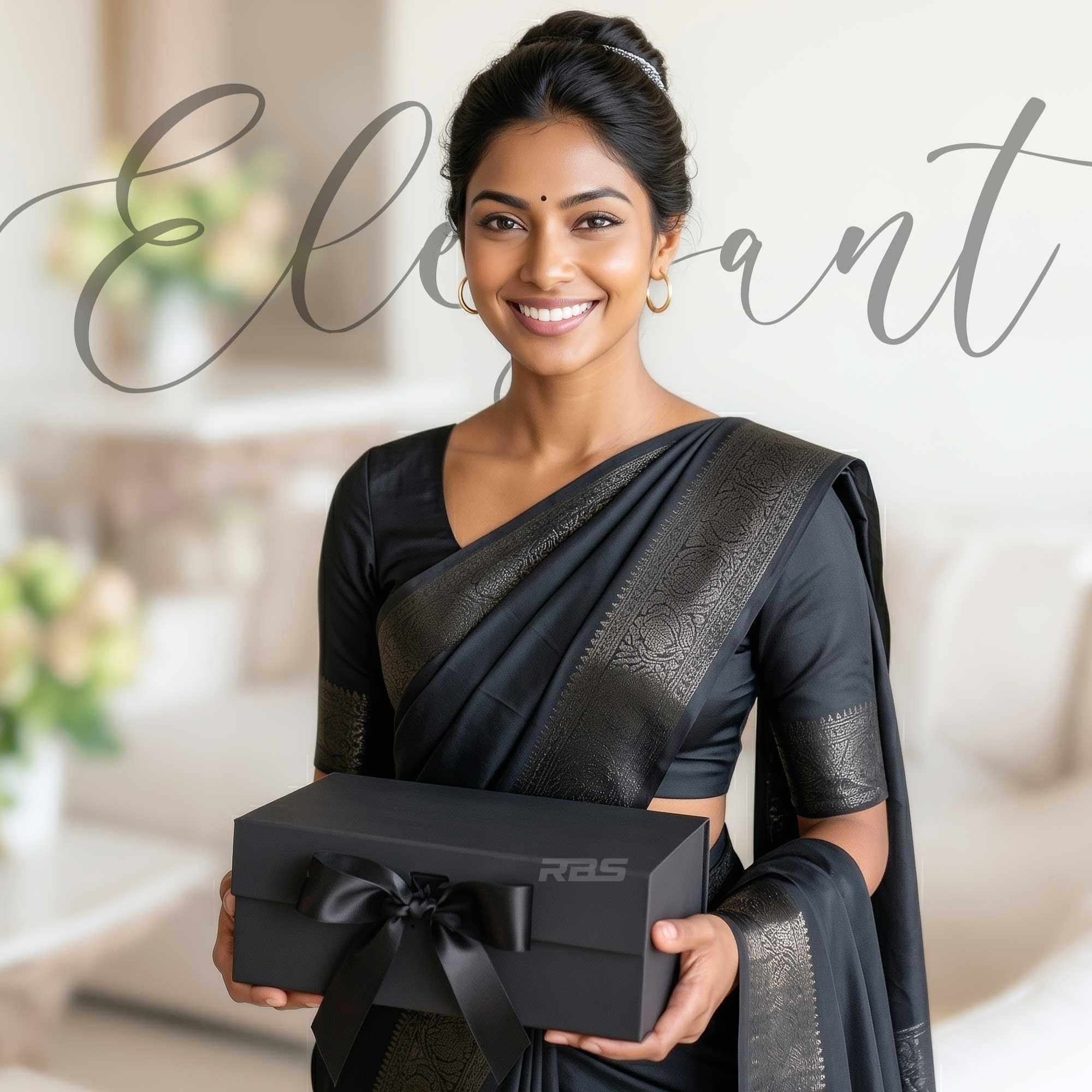 RBS® - Gift Box (23 x 16 x 10cm) Gift Boxes for Packaging (1 Pack) Decorative Gift Box empty Multipurpose Gift Hampers Holds Upto 5 kg Occasion Gifting Box Foldable Gift Packaging Boxes (Black) 3