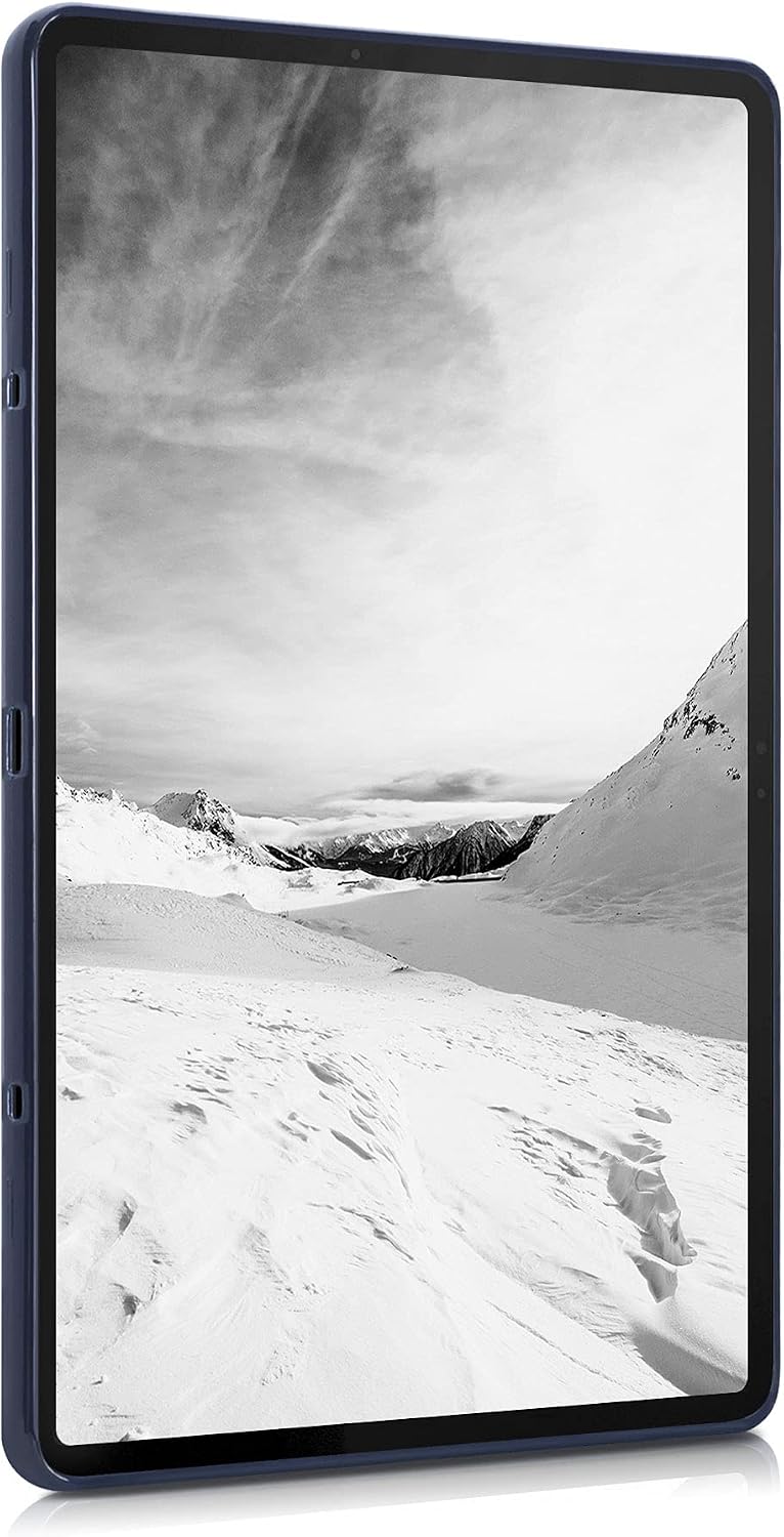 kwmobile TPU Silicone Case Compatible with Samsung Galaxy Tab S10/S9FE/S9/S8/S7 - Case Soft Flexible Shock Absorbent Cover - Dark Blue image 2