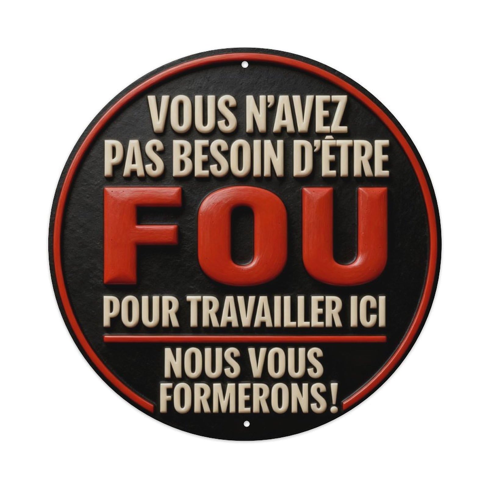 You Don't Have To Be Crazy To Work Here, We'll Train You Round Metal Tin Sign Vintage Wall Decor, Bar Garage Cafe Kitchen Home Wall Art Poster 8x8inches