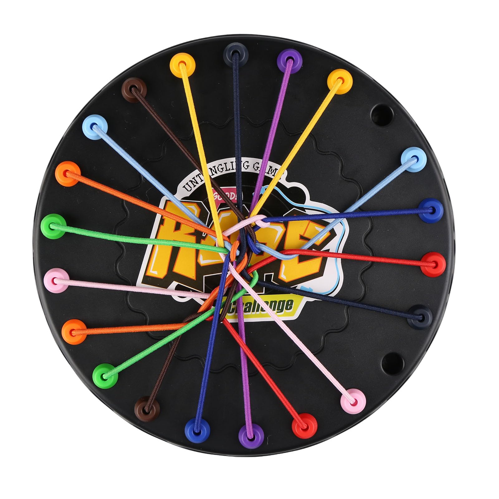 Brainy Knots Puzzle Game Twisted Rope Brain Strategy Rope Challenge Toy Logic Strategy Board Twist with 10 Cord Interactive Strategic Knot Untying Toy Gifts for Family Gathering Kids Birthday Party