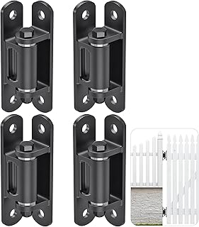 Insaga Heavy Duty Gate Hinge with Bearing, 6.7'' Weld On or Bolt On Hinge, 6mm Thick Carbon Steel 1100lb Capacity 90° /180° Smooth Opening for Metal/Wood Gates (Bolt Hinge Powder coated-90°-4Pack)