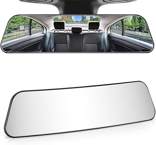 JOYTUTUS 12 Inch Panoramic Rearview Mirror, Interior Clip-on Wide Angle Convex Universal Rear View Mirror to Reduce Blind Spot Effectively for More Car SUV Trucks -Clear
