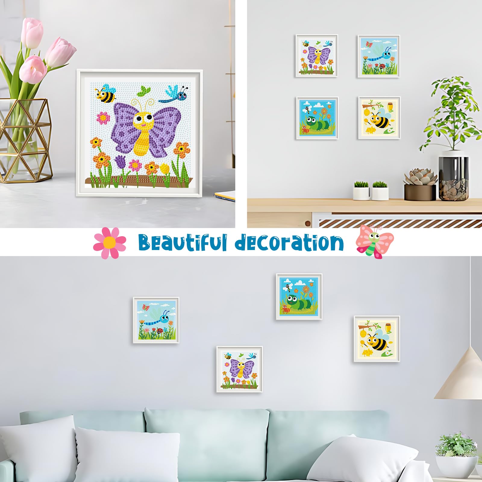 Cheerupp 4 Pcs Spring Summer Insect Diamond Art Kits - Image 3