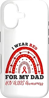 Rainbow I Wear Red for My Dad HIV AIDS Awareness Case for iPhone 17