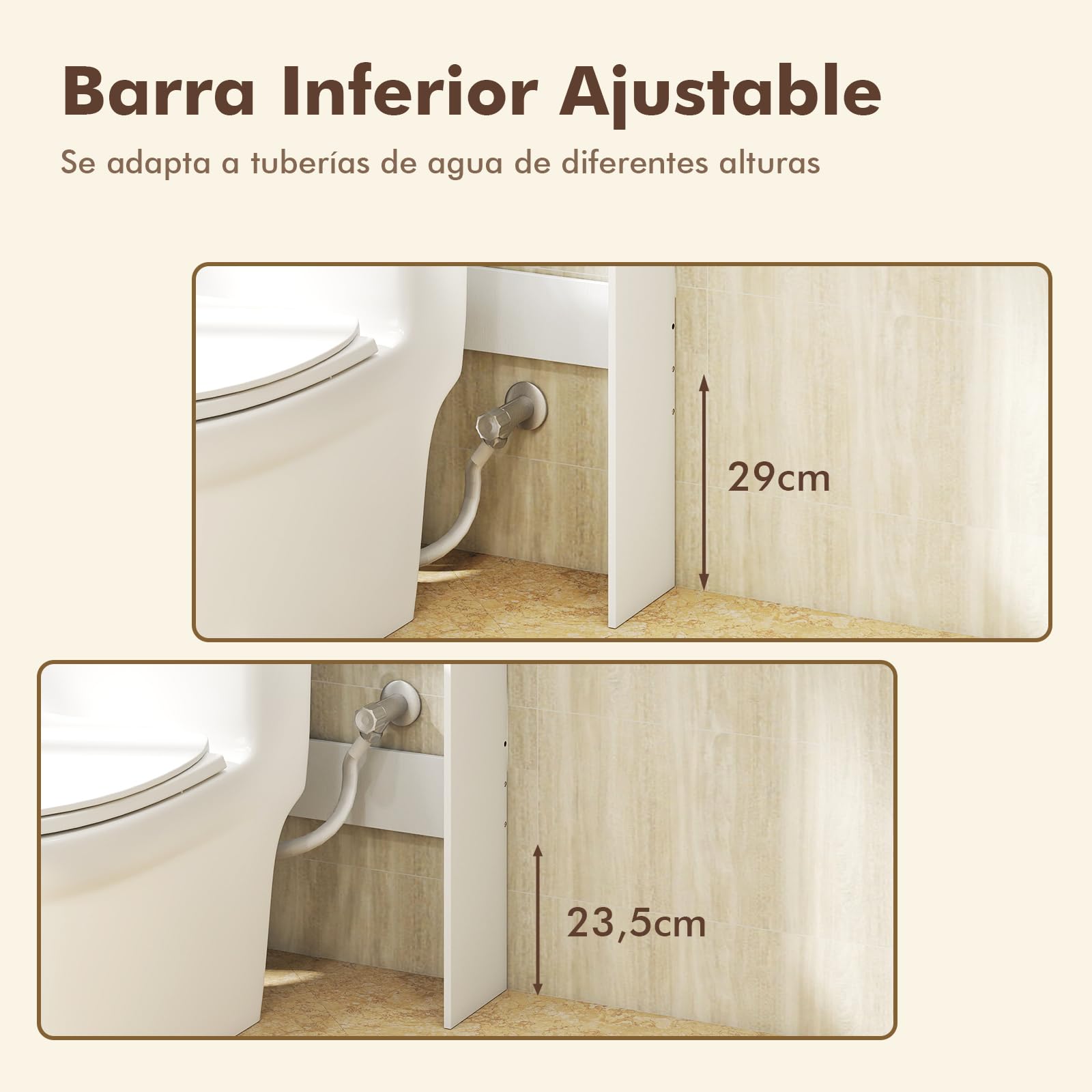 COSTWAY Armario de Almacenamiento sobre Inodoro, Estantería Organizadora con Doble Puerta, Portarrollos de Papel Higiénico y Estante Ajustable, Mueble Independiente para Baño Lavadero (Blanco)