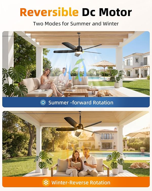 NWOP 36 Inch Outdoor Ceiling Fan with Light, Remote Patio Gazebo Porch Fan by NWOP - Image 7