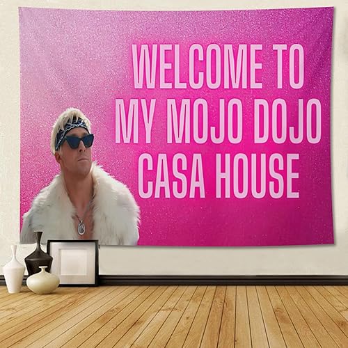 UTELKA Tapiz con texto en inglés Welcome To My Mojo Dojo Casa para colgar en la pared, para dormitorio universitario, dormitorio, sala de estar,