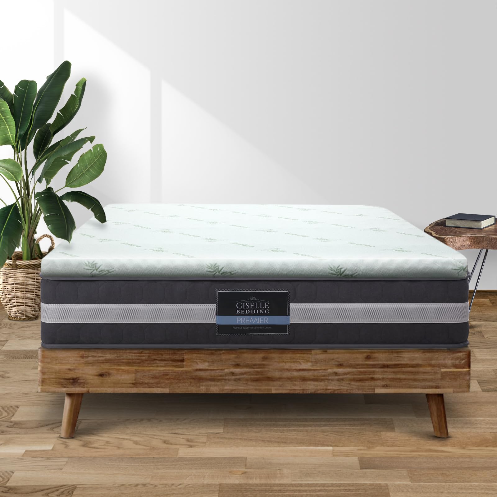 Giselle Bedding 7 Zone King Memory Foam Mattress Topper, Foldable Bed Mattresses Toppers Protector...