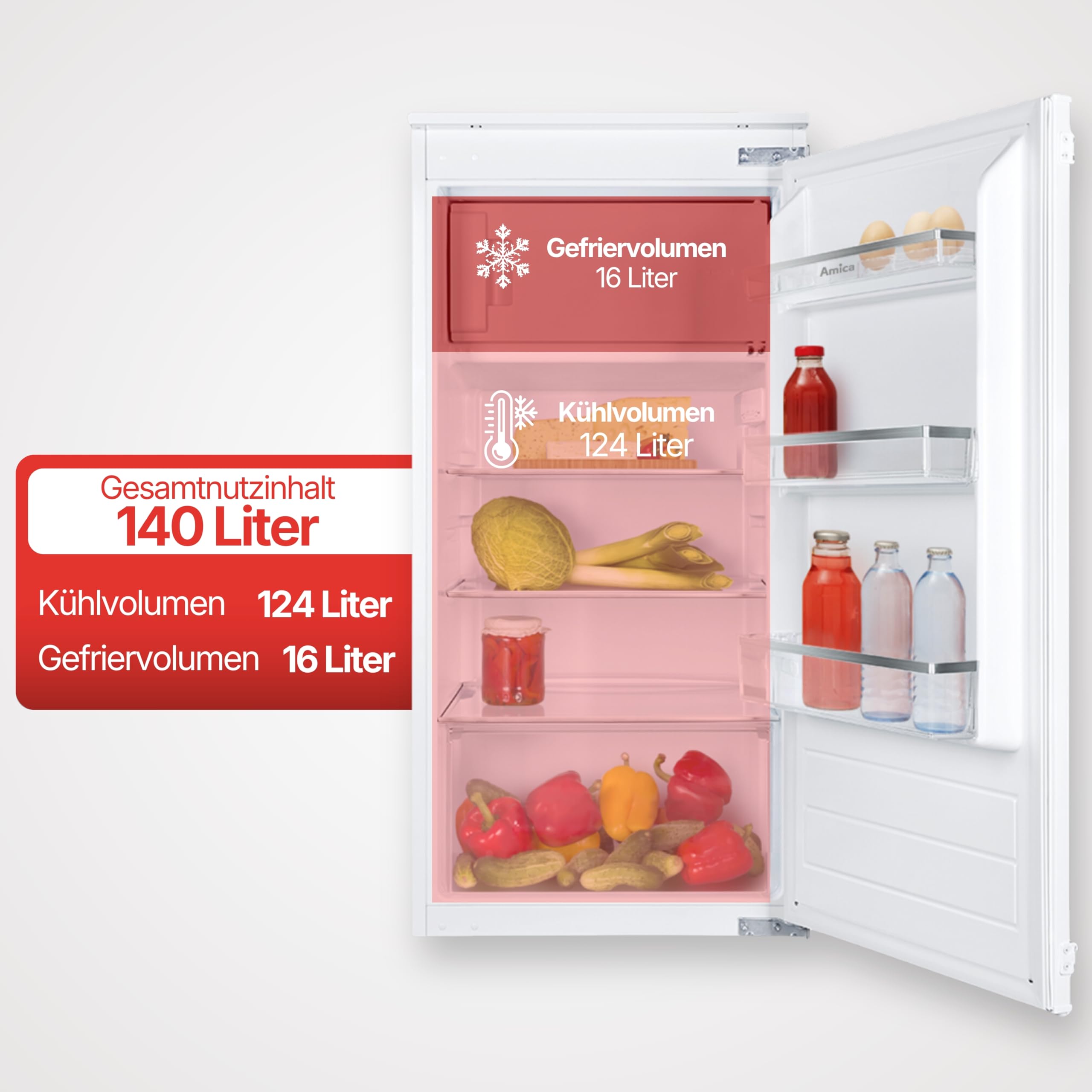 Amica Einbau Kühlschrank 140 L 102x54x54 cm EKSS 361 216