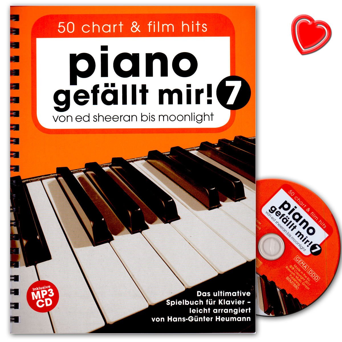 I like piano. 50 Chart and Film Hits Band 7 Music Book with CD and Colourful Heart Shaped Music Clip