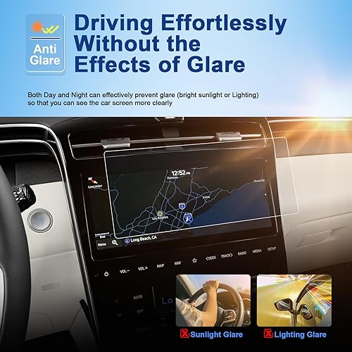 Miniatura 27 de Protector de pantalla Tucson 2022 2023 2024 para Hyundai Tucson (XRT/N Line/Limited/SEL Convenience/SEL) Pantalla táctil de 10.25 pulgadas, vidrio