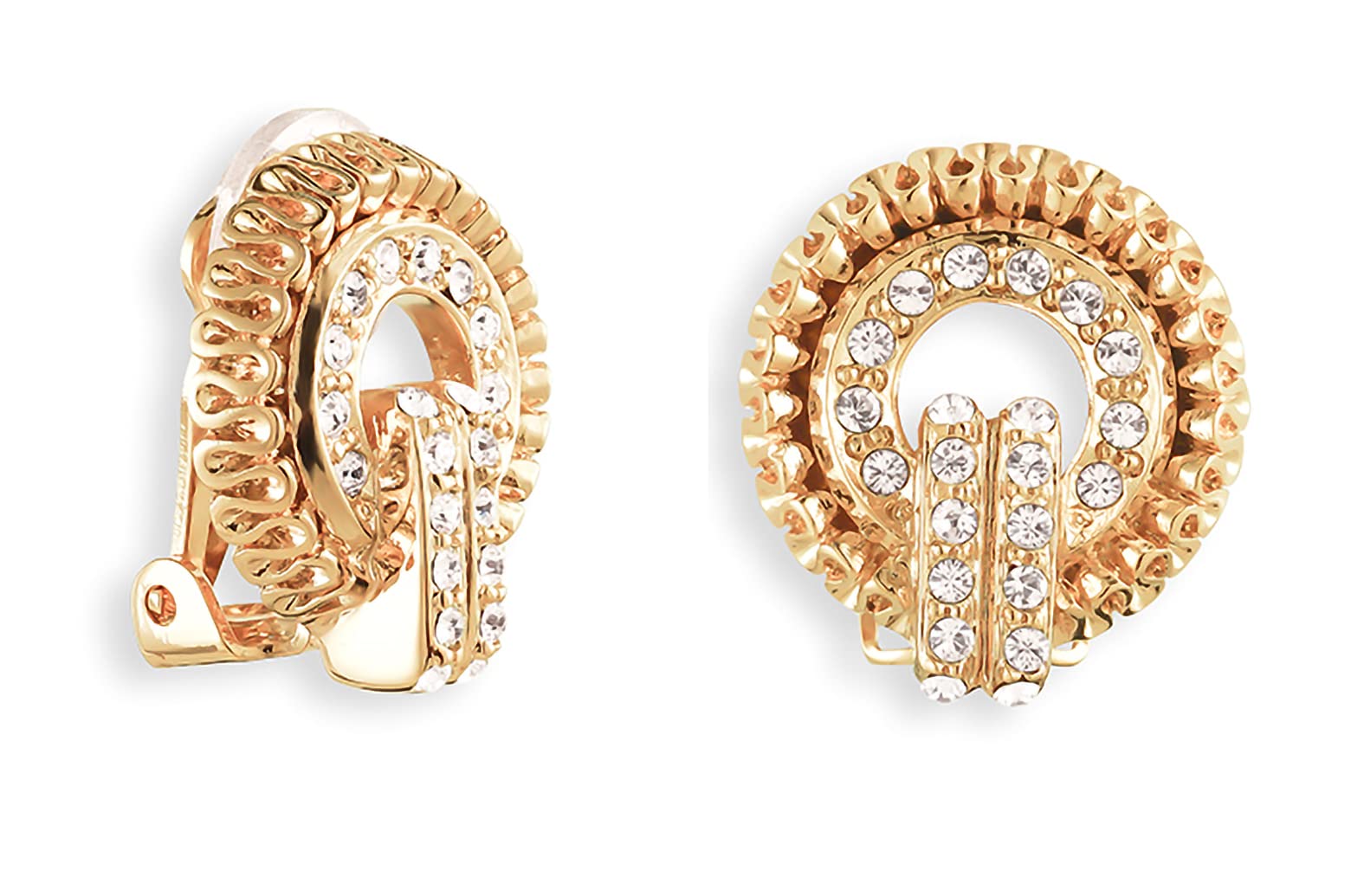 Ohrclip Tourbillon - Kristall - 22kt vergoldet