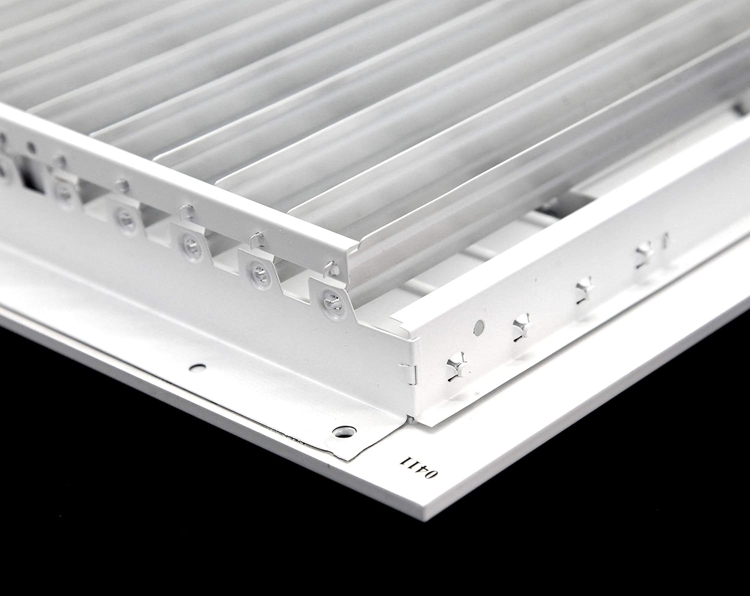 HVAC Premium 8"w X 8"h 4-Way Air Vent Adjustable Aluminum Curved Blades Integral Multi-Shutter Damper HVAC Diffuser [Outer Dimensions: 9.75"W X 9.75"H]