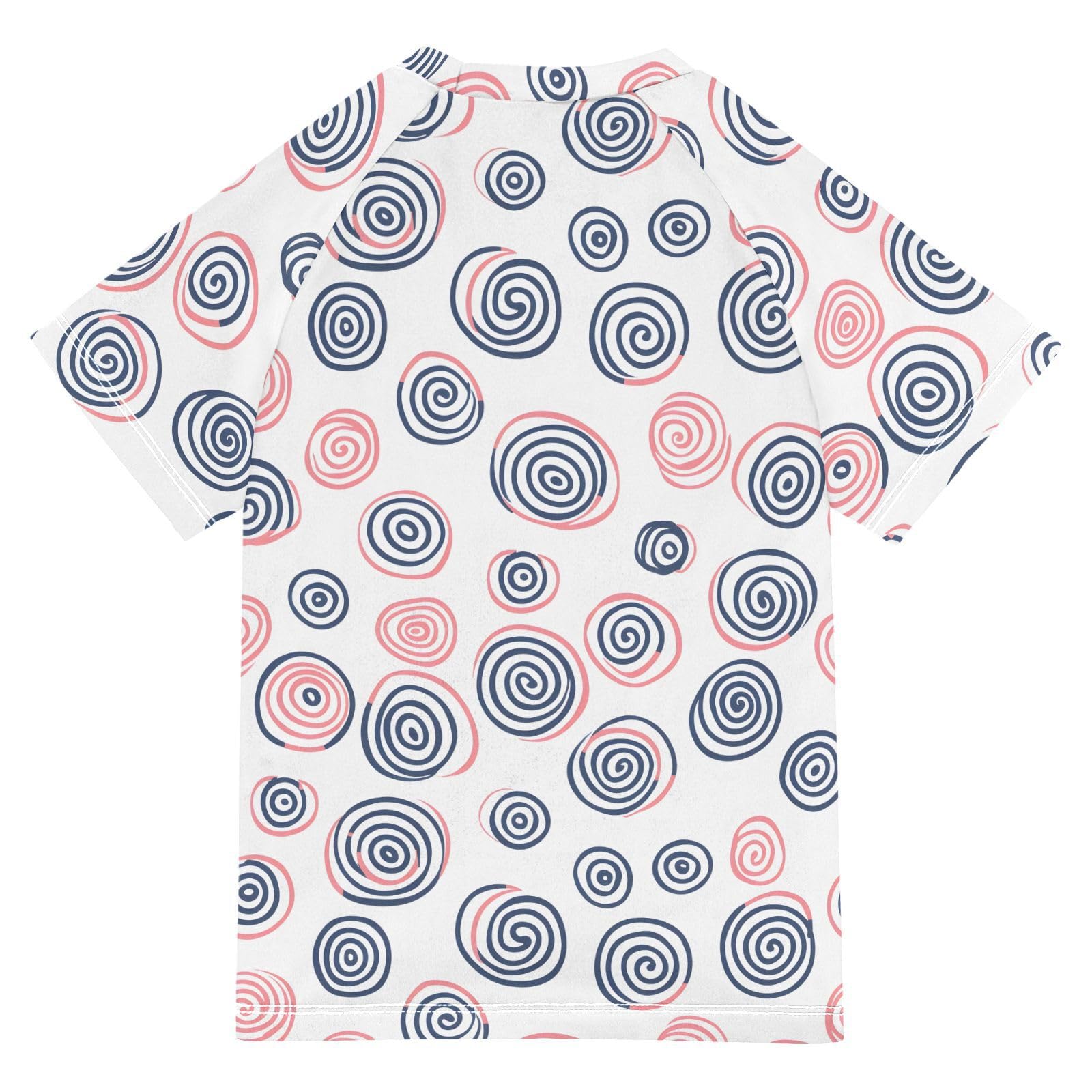 ALAZA Kids Rash Guard Toddler Swim Shirt Boy Girls Swirl Doodle UPF 50+ Short Sleeve 4T