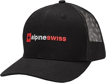 Alpine Swiss Trucker Hat Snapback Mesh Back Cap Adjustable Breathable Casual Baseball Cap