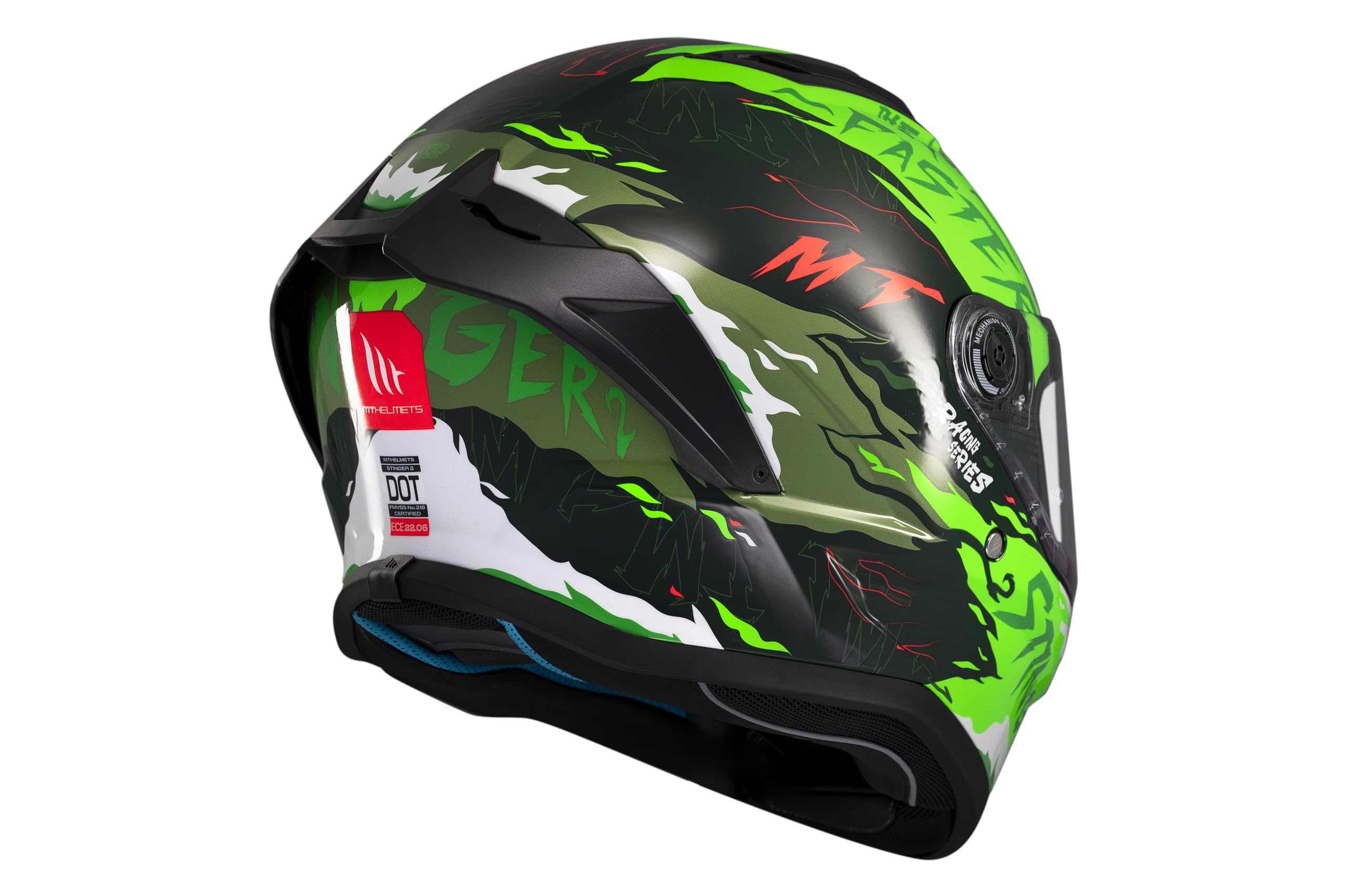 MT Helmets Stinger 2 – Casco Moto Integral Deportivo con Pantalla Antivaho Compatible con Pinlock, Visor Solar Full Vision, Interior Lavable y Calota HIRP | Homologado ECE 22.06 & DOT