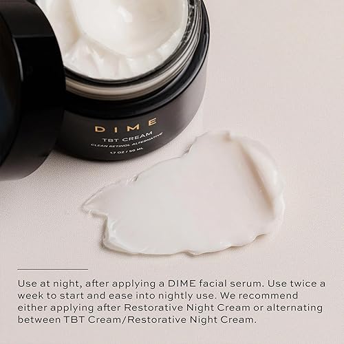 Miniatura 6 de Dime Beauty TBT Cream, alternativa a la crema de retinol antienvejecimiento e hidratante facial con bakuchiol, crema de noche ligera 1.7 oz  1.7 fl