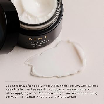 DIME Beauty TBT Cream - Anti-Wrinkle Night Cream, 1.7 oz | Bakuchiol retinol alternative firms & smooths fine lines. Night moisturizer, Vegan, Cruelty-Free face cream.