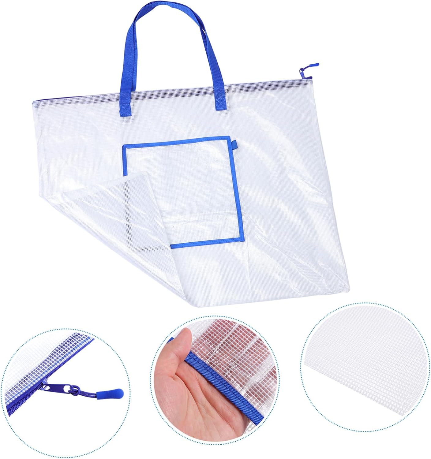 Portable Art Portfolio Storage Bag Organizer for Posters Bulletin Boards Artworks for Teachers Students Artists Blue
