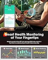 Vista 2 de Relojes inteligentes para hombres, reloj inteligente militar con llamadas Bluetooth, rastreador de actividad física impermeable con frecuencia