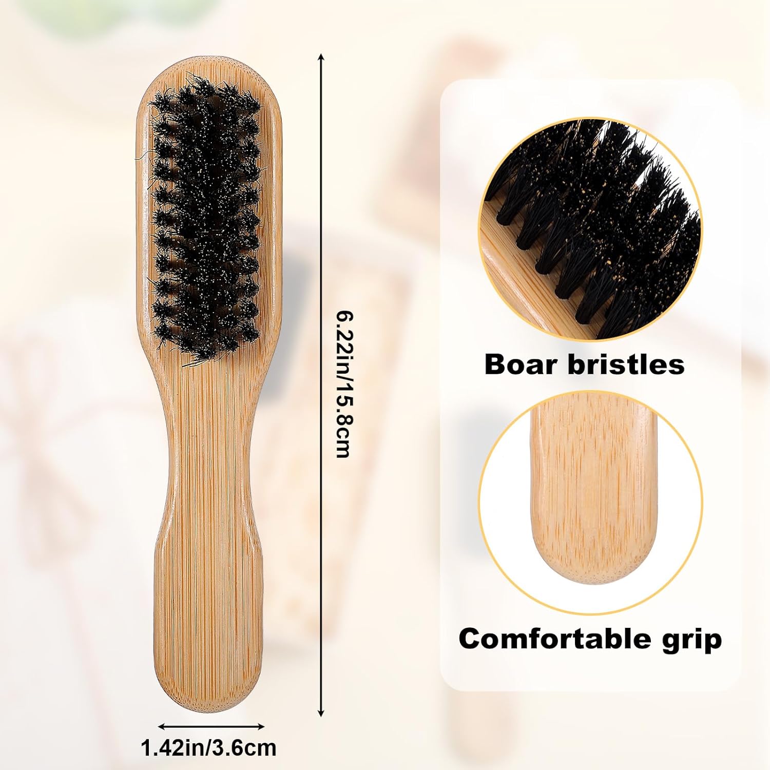 Kifmurase 20 Pack Boar Bristle Hair Brush Bulk, Natural 100% Soft Boar Bristle Hair Brush for Women and Men, Wooden Handle Brushes, Bulk Soft Bristles Brush for Thick Fine Hairs Smoothing Flyaways