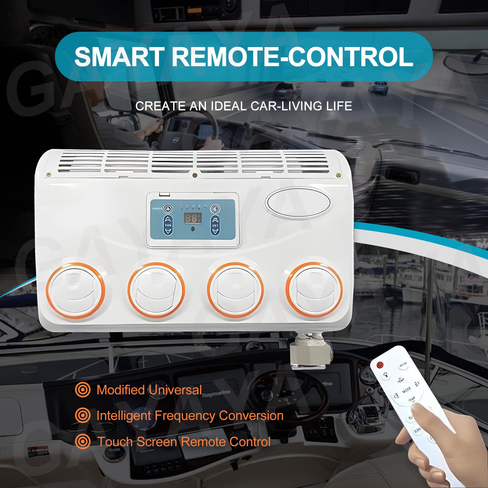 Elektryczna klimatyzacja dachowa do samochodu kempingowego 12 V/24 V, postojowa, szybkie chłodzenie/niski poziom hałasu, cicha, do ciągników siodłowych, przyczep, kabin sypialnych,12V