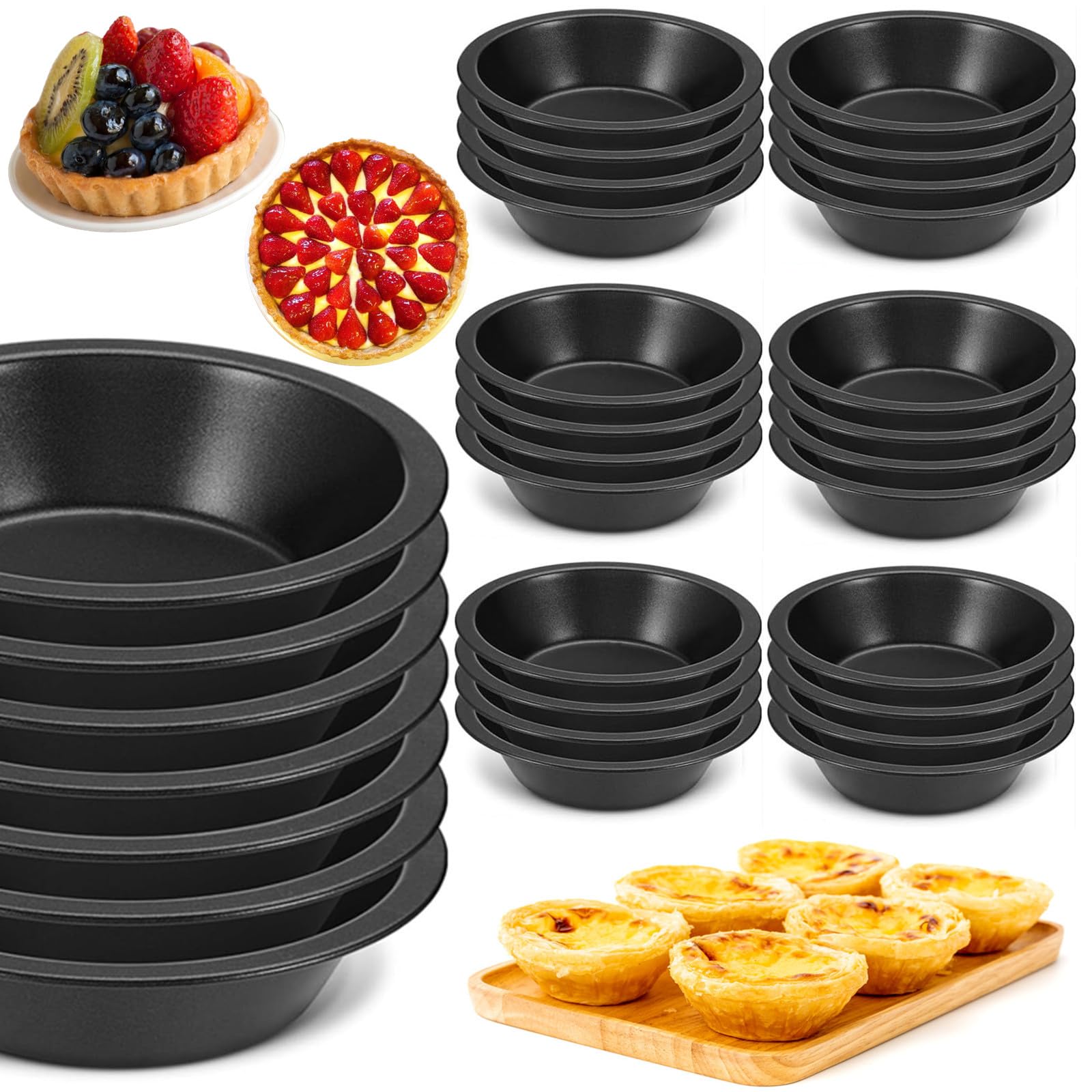 20 PACK Mini Pie Pans Inch Reusable Small Pie Pans Nonstick