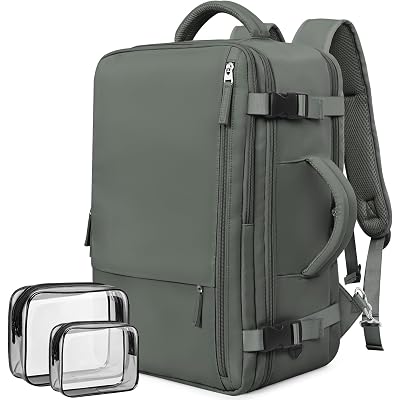 Rinlist Travel Backpack For Women Men Flight Approved, Carry-on Backpack Bag Luggage, Personal Item Backpack Bag, Laptop Backpack Casual Daypack, Travel Essentials Must Haves, Olive-green