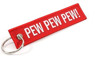 PEW PEW PEW! - RED / White Chamber Flag Key Chain (1)