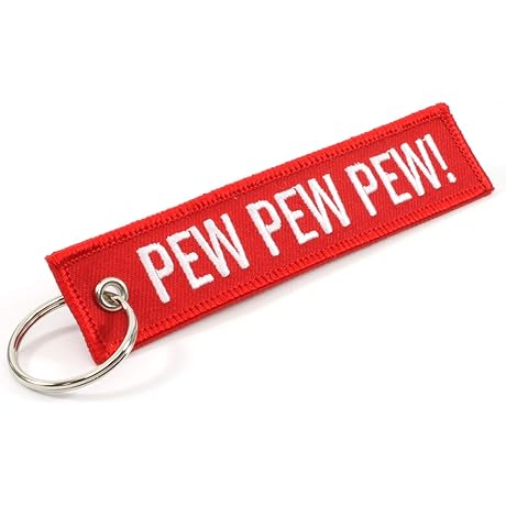 PEW PEW PEW! - RED / White Chamber Flag Key Chain (1)