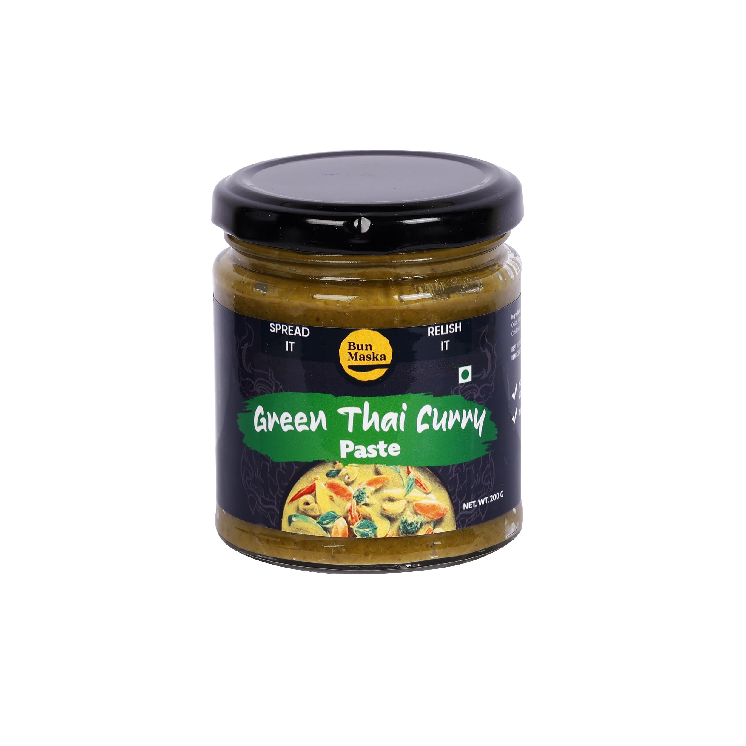 Bun Maska Healthy Green Thai Curry Paste | Spicy & Hot | Ready to Cook, Vegetarian | Made with Fresh Ingredients | Non-GMO, Gluten-Free (200g) (B0CYP6GW1J) Amazon Price History, Amazon Price Tracker