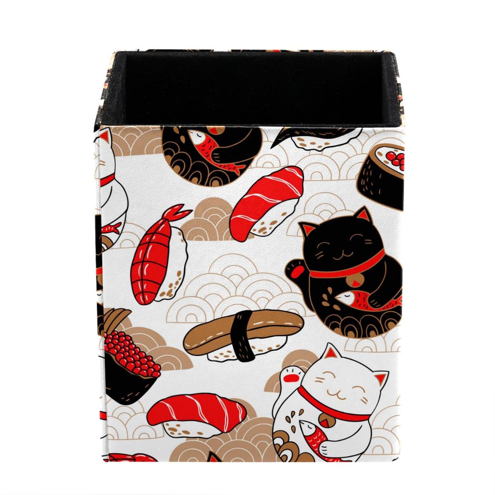 HOHODIY Bonito Soporte Para Lápices Y Bolígrafos Japoneses Con Diseño De Gato De La Suerte Para Escritorio, Organizador Redondo De Escritorio Para Escritorio, Multiusos, Para Suministros De Oficina En