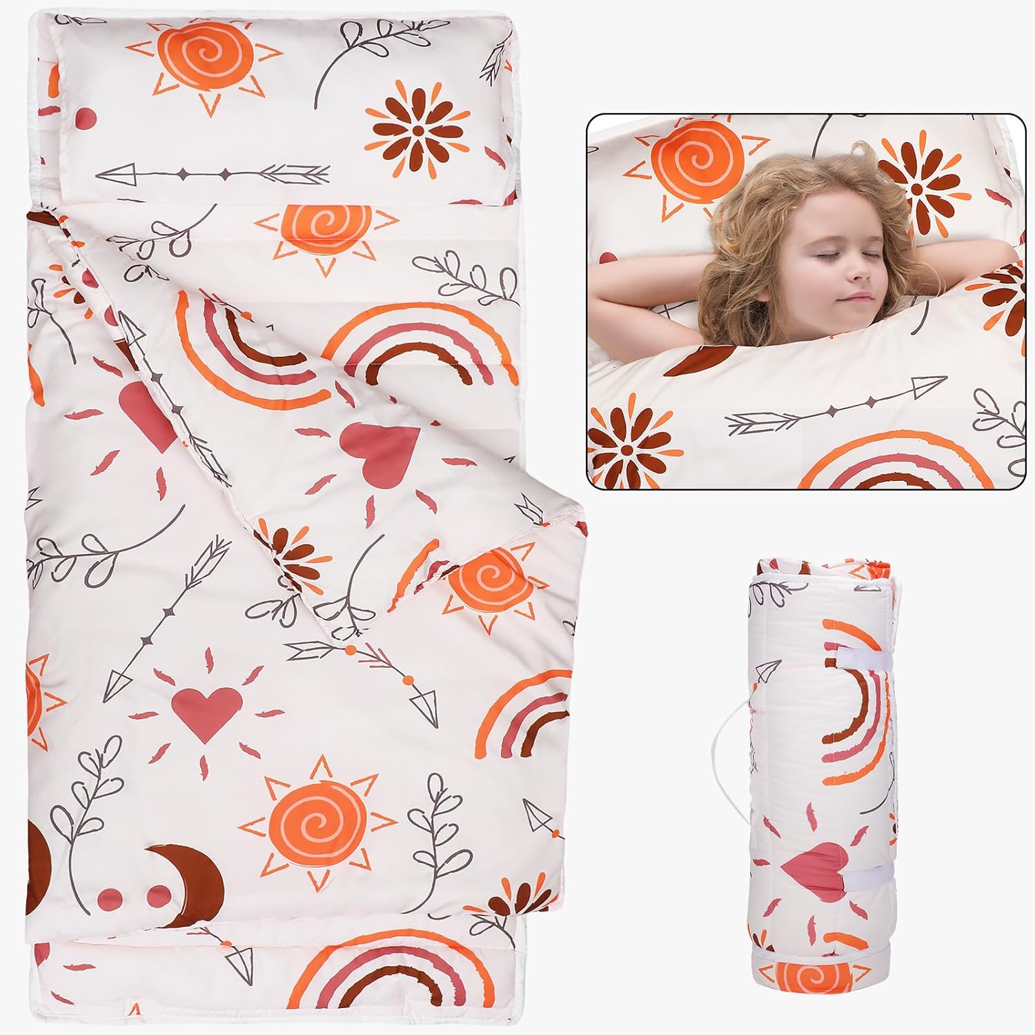 Thyle Boho Sleeping Bag for Kids Rainbow Sleeping Bag Nap