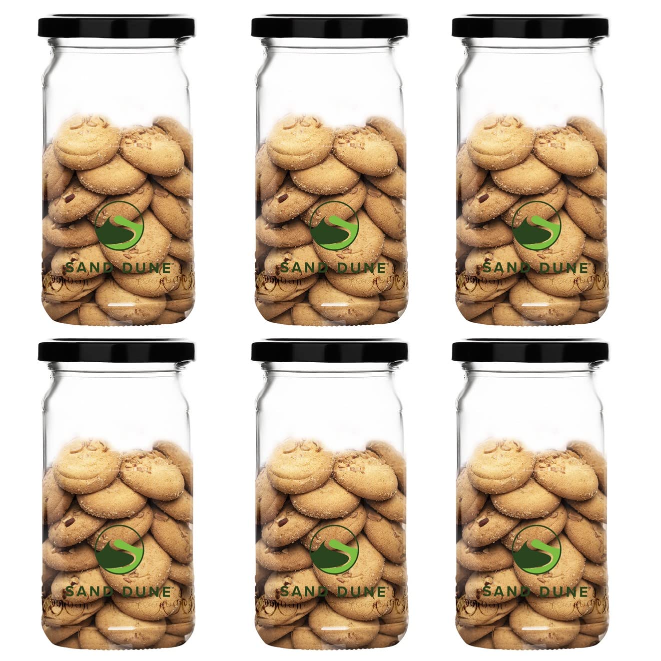 SAND DUNE Storage Glass Jar Set, Transparent | BPA Free | Storage Jar Containers/Barni for Kitchen for Aachar Pickle, Dry Fruits and Spices (300 ml, Pack of 6) (B0BBRFKBVG) Amazon Price History, Amazon Price Tracker