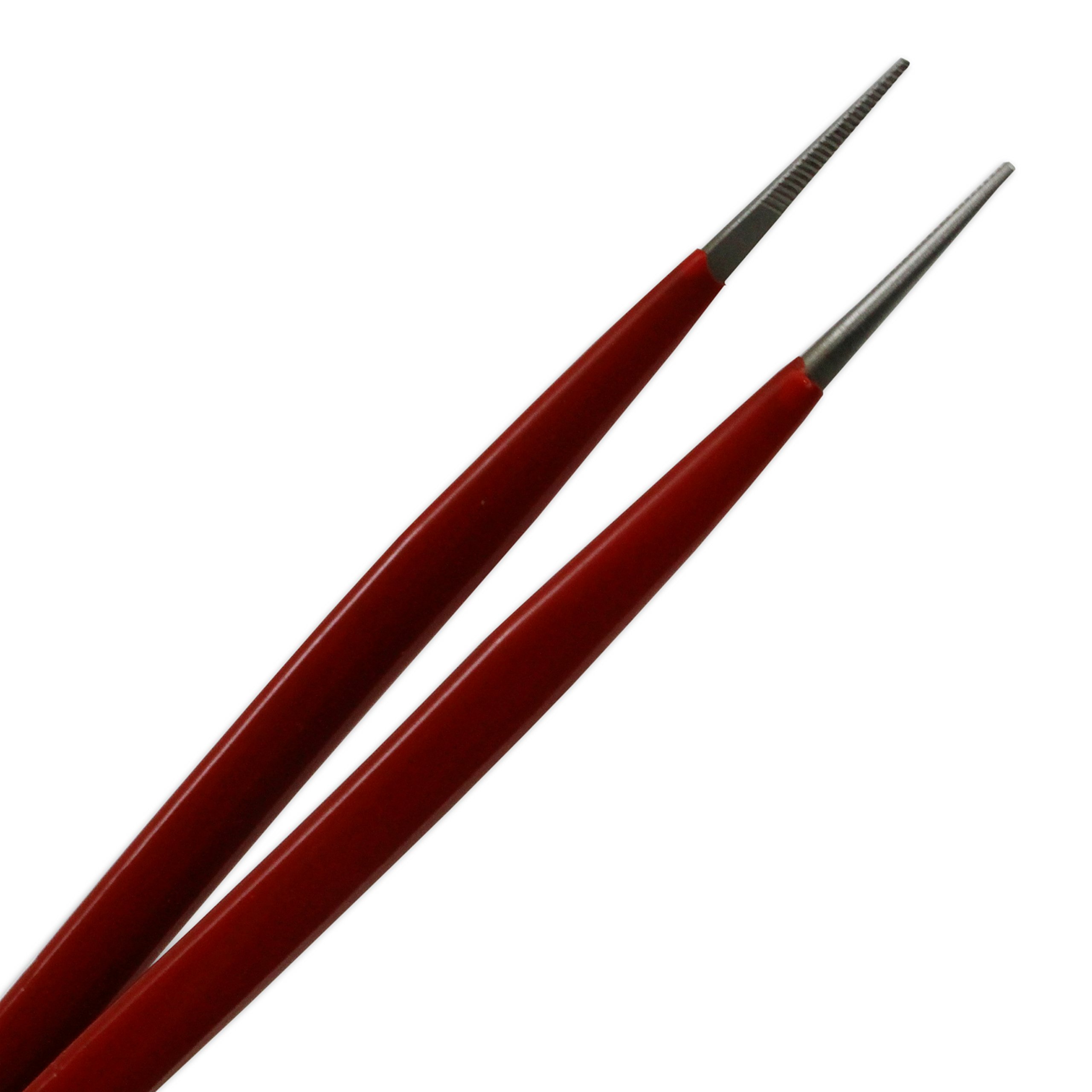 Jewellers Tools Orange Heavy Pvc Insulated Tweezer (Straight) : Soldering Solder Electrical 170Mm (40)