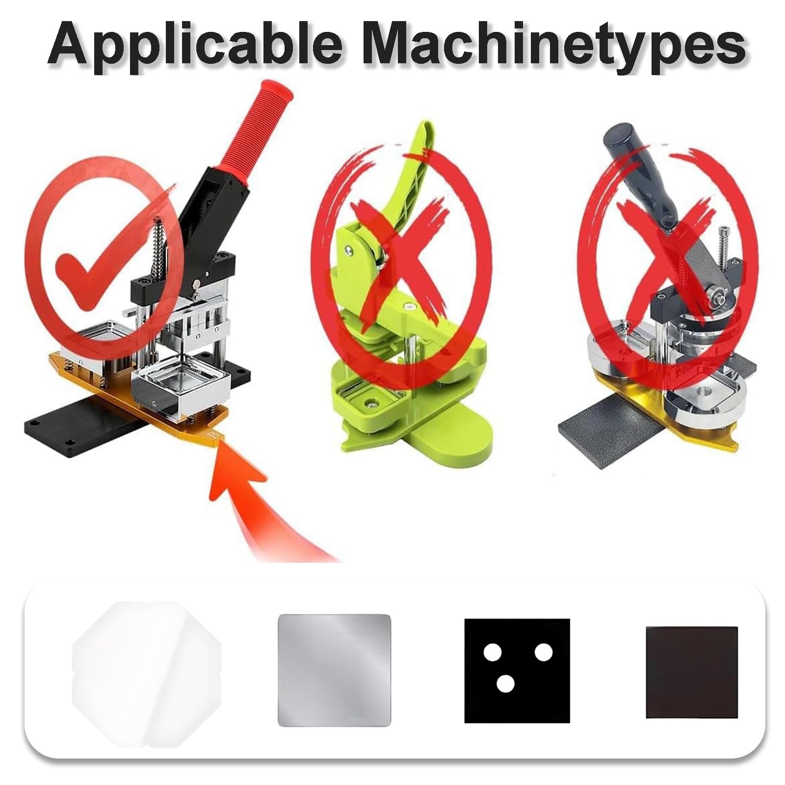 Kühlschrankmagnete mit Fotos, quadratisch, Acryl, verschiedene Größen, Kühlschrankmagnete in Weiß, einfache Montage, auch für Anfänger (500 Sets, 2x2 in / 50 x 50 mm)