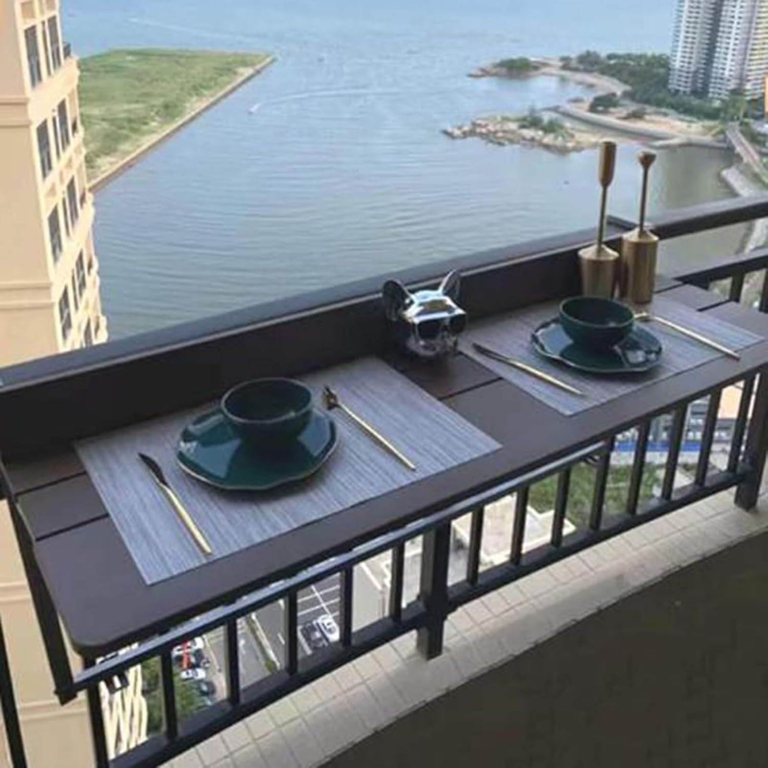 Tavolo Sospeso Per Balcone Esterno Con Ringhiera - Tavolo Pieghevole Da Giardino Per Terrazza Per Piccoli Spazi - Tavolo Sospeso Per Corrimano Salvaspazio Per Piante E Bevande(Size:100*27cm/39*10.6in)