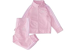 Girl's Zip Front Classic Tricot Jacket and Joggers Tracksuit